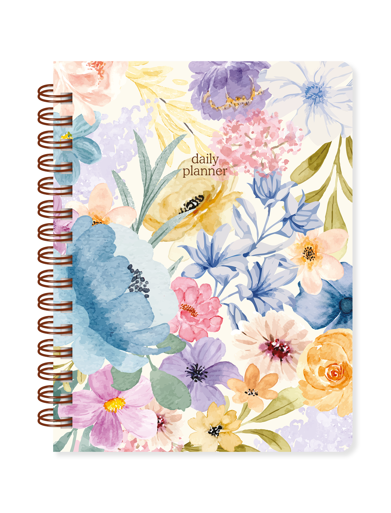 Agenda Daily Planner - Flower Blue