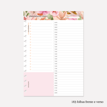 Agenda Daily Planner - Flower Pink