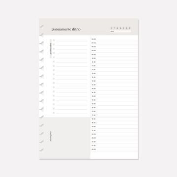 Refil Caderno Wire-O - Daily Planner Minimal