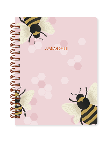 Caderno Wire-O Bee Pink