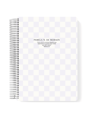 Caderno Espiral Xadrez Lilac